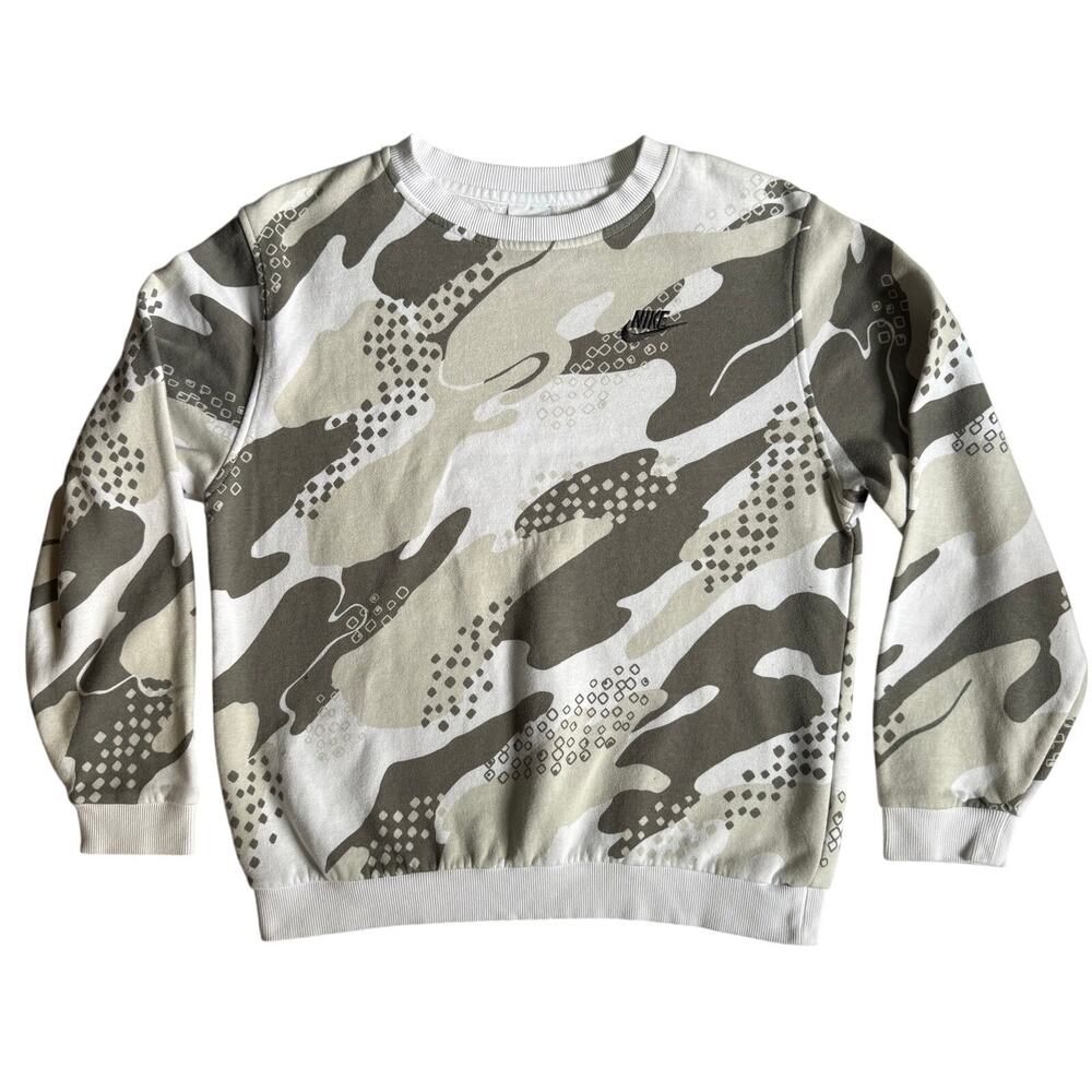 Nike Boys XL Sweatshirt Camo Tan Gray Pullover